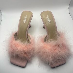 Charles By Charles David Blush Feathered Heels